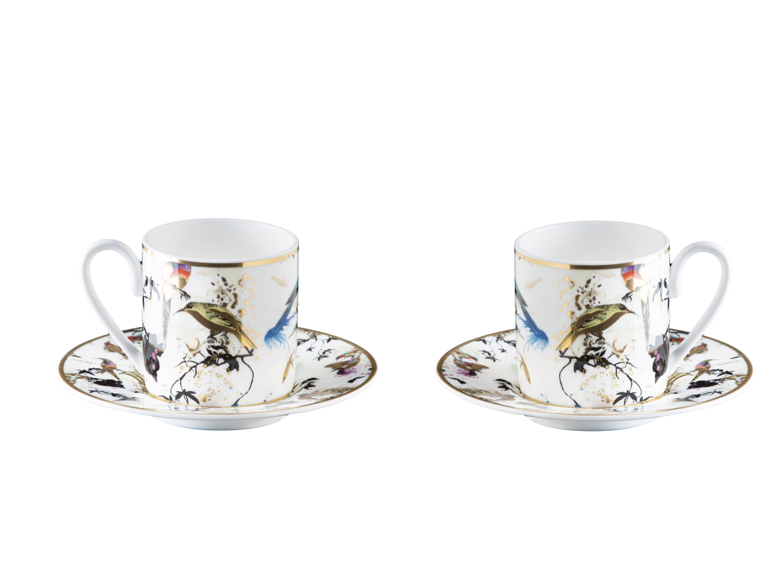 Garden's Birds Set de 2 cești de cafea si farfurii 