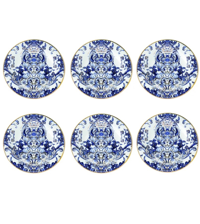 Azulejos Set de 6 farfurii pentru pâine sau unt