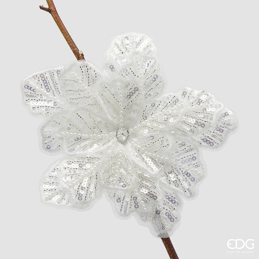 Floare decorativă cu sistem de prindere Gerbera Paillettes D23