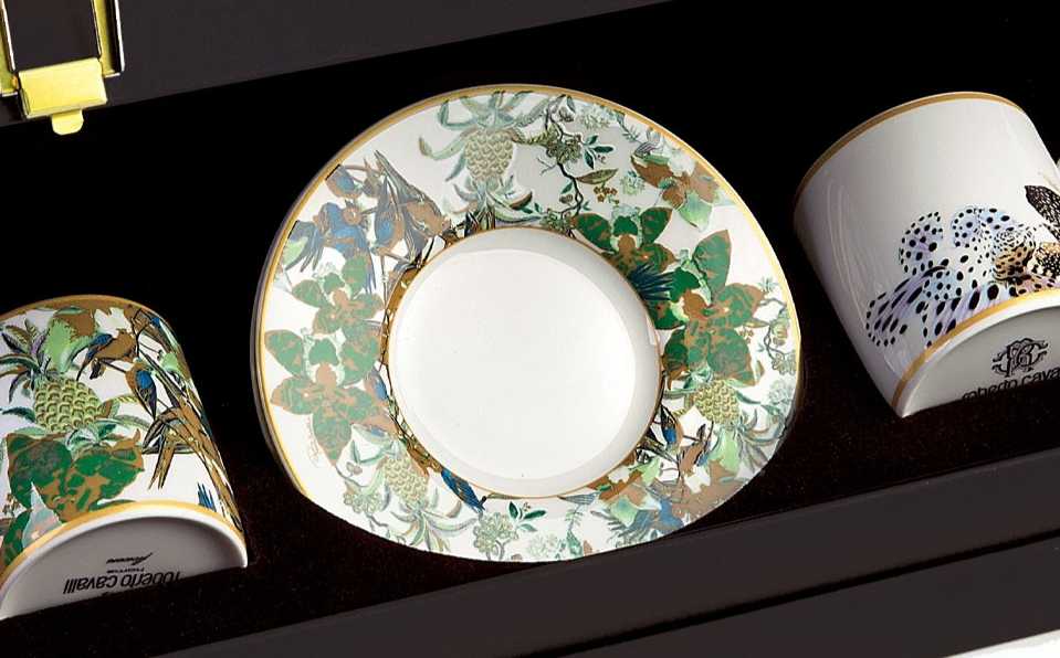 Flowers Set of 2 coffee cups and saucers