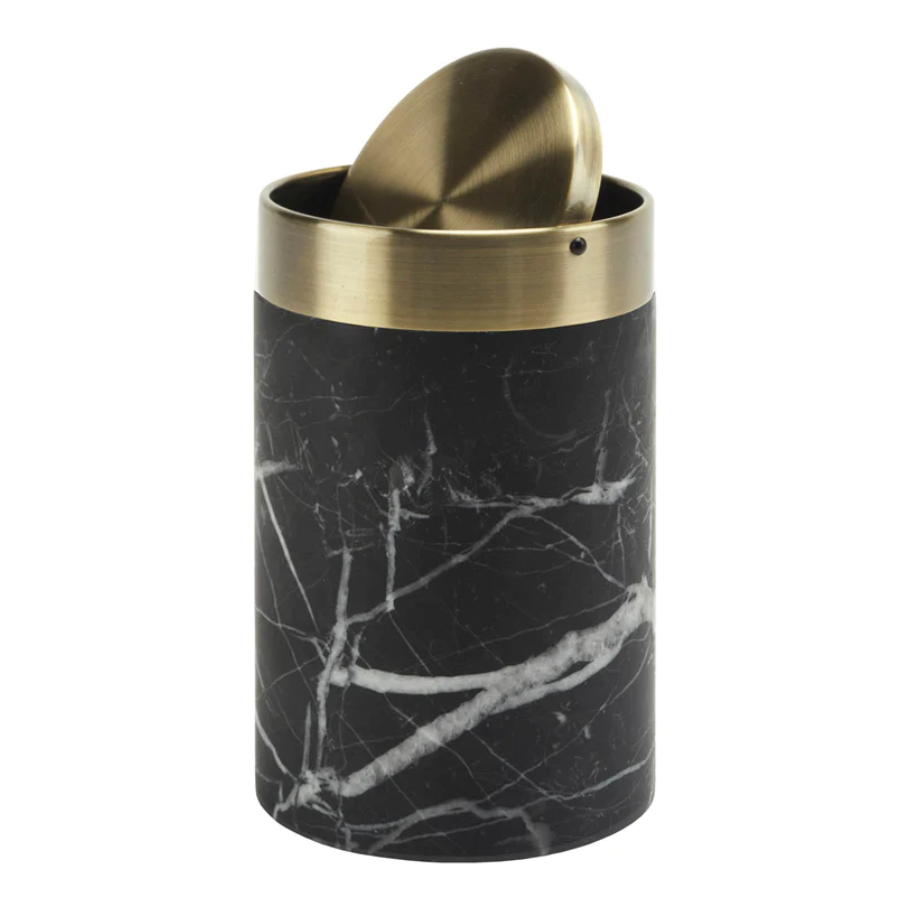 Cosmetic bin with swing lid Nero