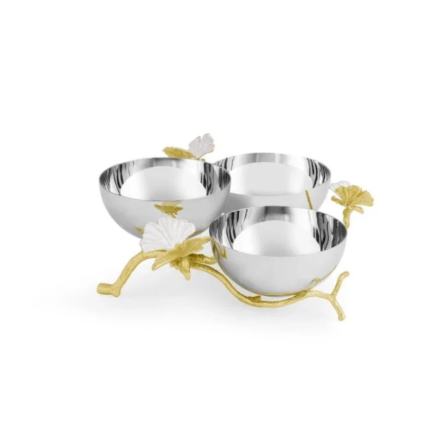 Butterfly Ginkgo Gold Bol triplu pentru aperitive