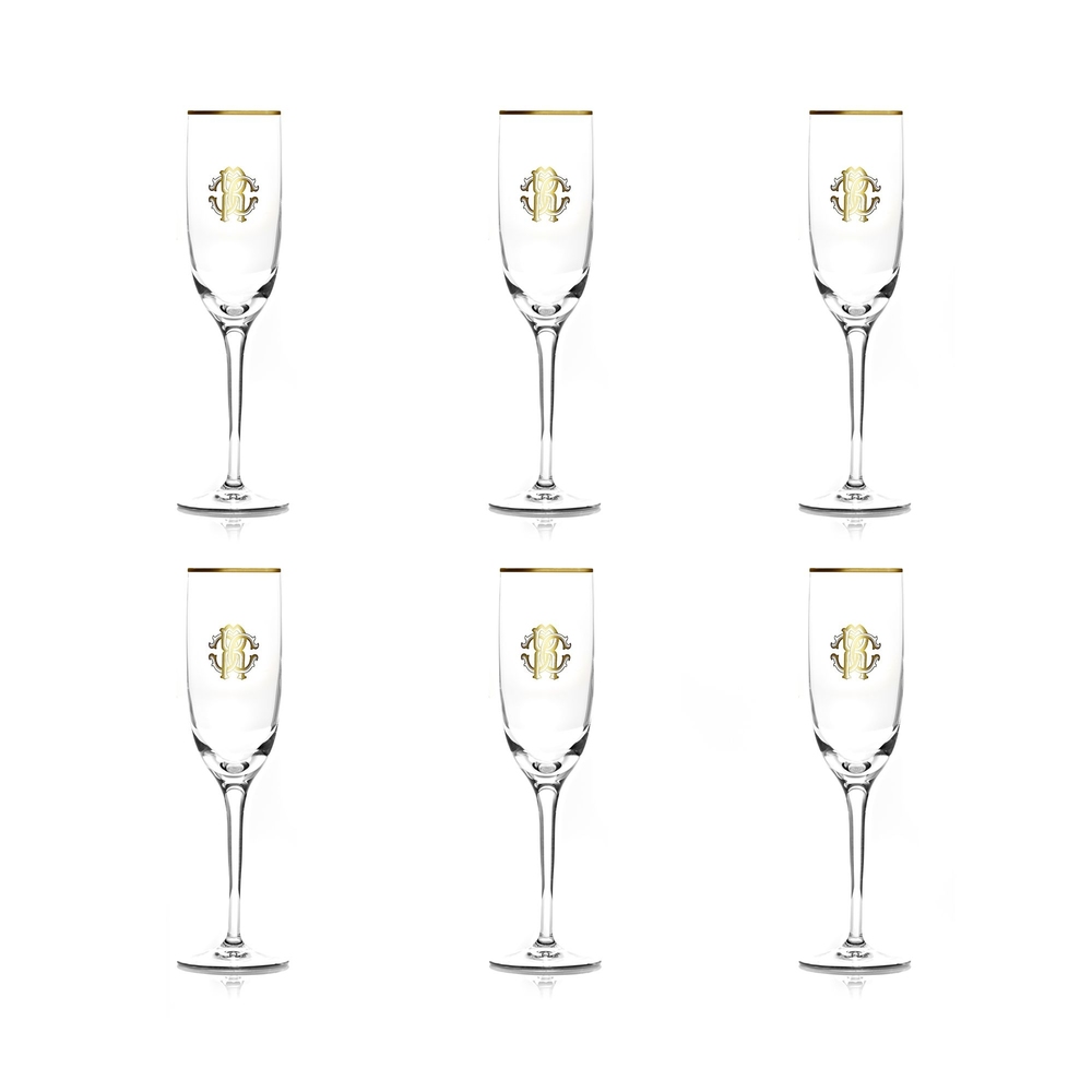 Monogramma Set of 6 champagne glasses 