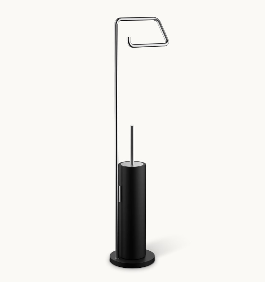 Stone Perie pentru toaletă cu suport pentru hârtie black