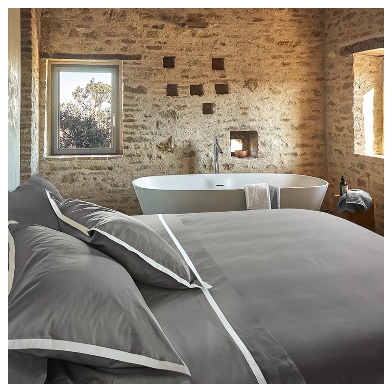 Постельное белье Hellen 250X200 Grigio Medio+Bianco Seta