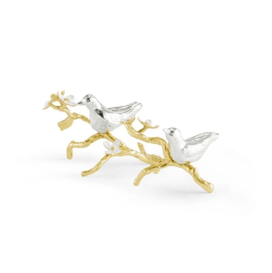 Lovebirds Silver & Gold Decorative object set of 2