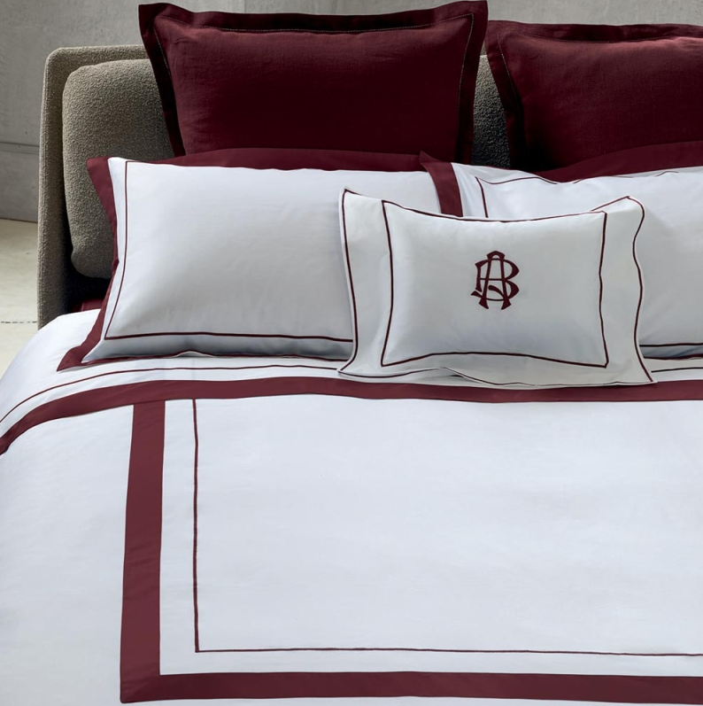 Постельное белье Darsena 220X200 Bianco+Burgundy