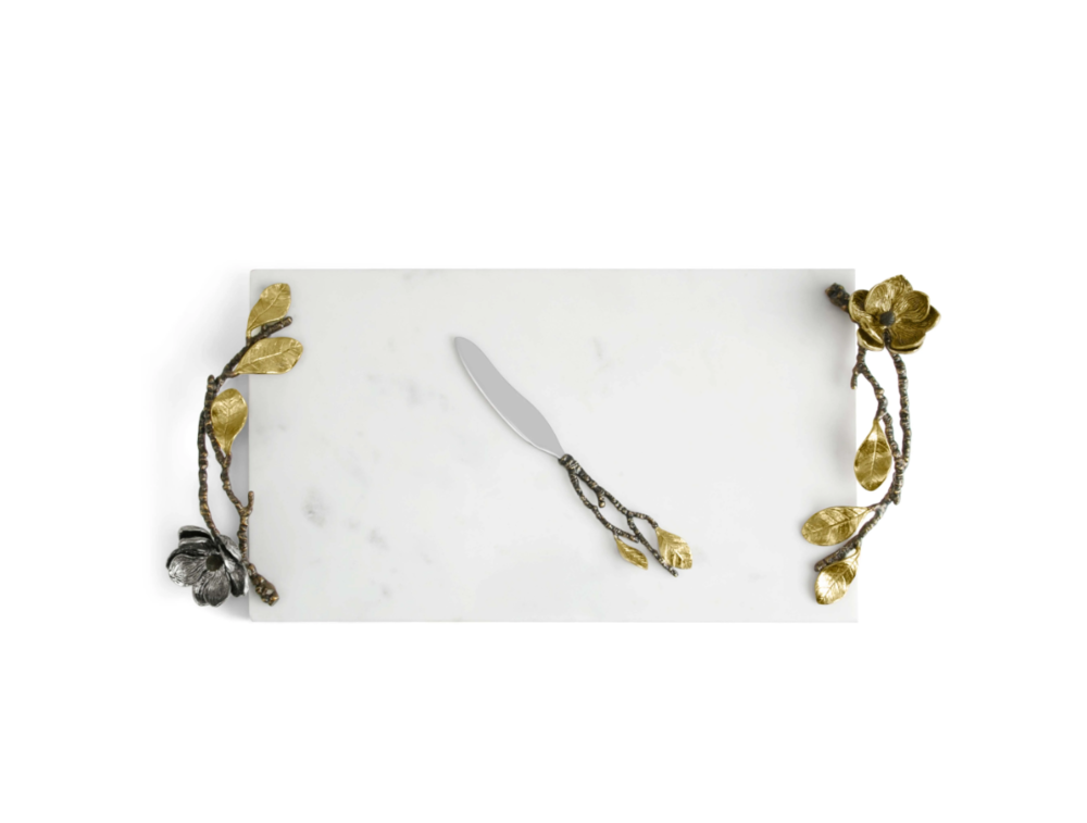 Vintage Bloom Cheese Board with Knife