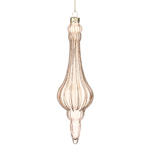 Christmas tree decoration Glass Glitter Ribbed Finial