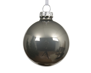 Елочная игрушка Glass Enamel D15 Soft Grey