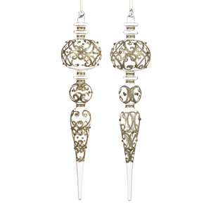 Елочная игрушка Glass Glitter Swirl Finial