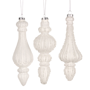 Christmas tree decoration Glass 3D Ribbed Beaded 