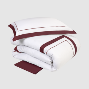 Lenjerie de pat Darsena 220X200 Bianco+Burgundy