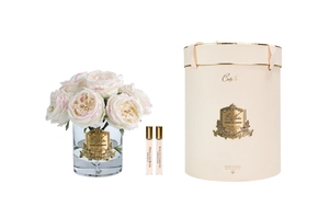 Perfumed bouquet of 7 roses Garden Rose in transparent vase