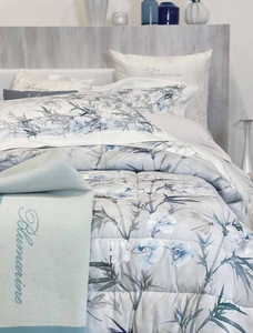 Duvet cover set Orchidea 250X200 Pavone peacock blue