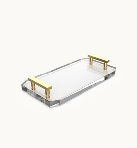 Kristall Tray crystal clear/gold matt