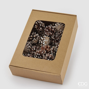 Set of decorative cones Pigna Pino White Brown