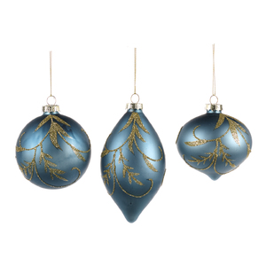 Елочная игрушка Glass Swirl Leaf/Vine