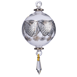 Christmas tree decoration Glass Hand Blown Net w/Drop