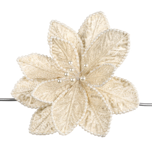 Floare decorativă Pearl Poinsettia on Clip