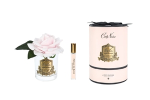 Парфюмированная Французкая роза в прозрачной вазе French Pink