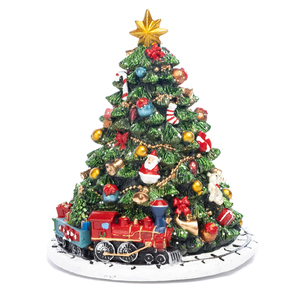 Musical figurine Xmas Tree w/train
