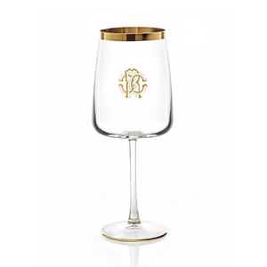 New Monograma Gold Set of 2 Water Goblets