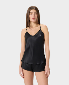 Top Seta L nero