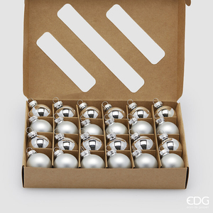 Set of 24 Christmas tree decoration Palla Silver