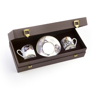 Flowers Set of 2 coffee cups and saucers