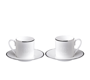 Lizzard Platin Set of 2 coffee cups and saucers