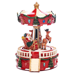 Decoration Santa Sleigh Carousel Music+Motion