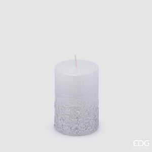 Candle Rustic Moccolo Glitter Silver
