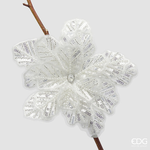 Decorative flower with clip Gerbera Paillettes D23