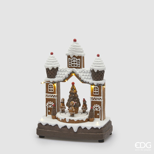 Decoration Casetta Marzapane con Pino Led 