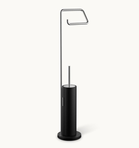 Stone Toilet Brush & Paper Holder black
