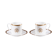 Silk Gold Set de 2 cesti de cafea si farfurii 